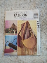 McCalls Sewing Pattern 3834 Misses Lined Bags Purse Accessories Handbag Uncut - £6.82 GBP