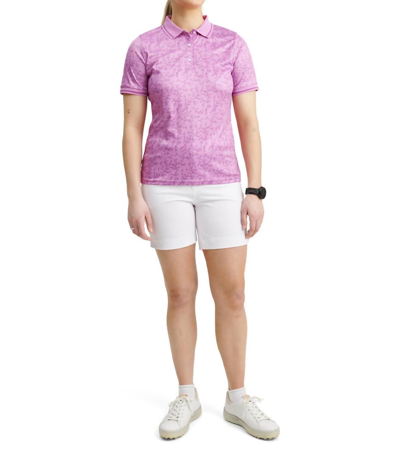Abacus Sportswear Us women cherry polo in Iris Flower