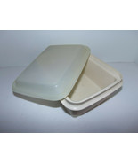 Vintage TUPPERWARE Freeze n Save Ice Cream Keeper Rectangle 9x7 Cream Color - $29.65