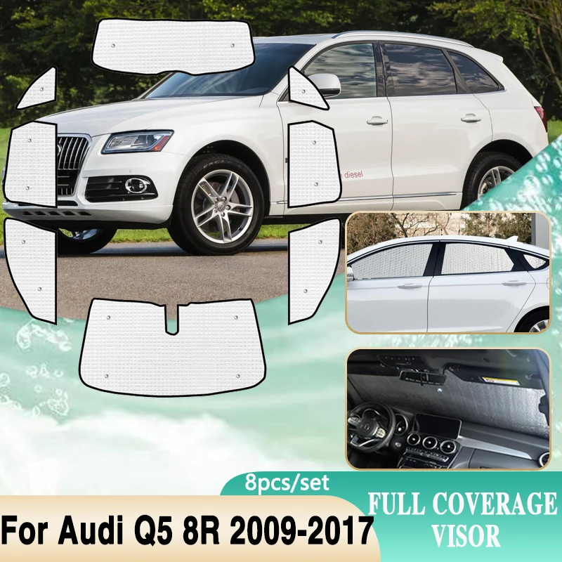 Full Covers Sunshades For Audi Q5 8R 2009~2017 Windshield Sun UV Protection - £28.07 GBP+