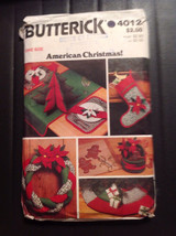 Pattern Butterick  # 4012 Craft Christmas Stocking Wreath  Basket  Table... - $10.00