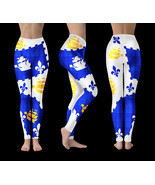 Quebec Canadian Province Glitter Effect Leggings  - $58.79 CAD