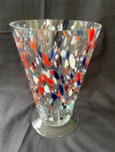 Vintage murano style conical vase with splash glass motif - £101.43 GBP