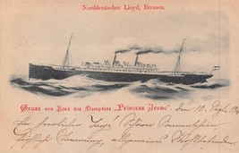 Gruss Vom Bord Des Norddeutscher Lloyd Brema ~1900 Prinzess Irene Cartolina - £12.08 GBP