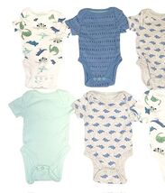Cloud Island Baby One Piece Lot of 8 Newborn Dinosaur Prints New Without Tags image 2