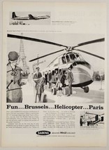 1958 Print Ad Sabena Belgian World Airlines Helicopter Paris, Eiffel Tower - £12.82 GBP