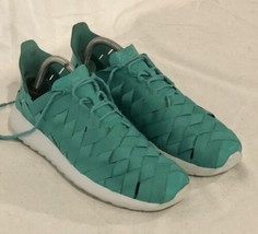 Nike Roshe Run Woven Womens Size 9.5 Teal Blue Green Shoes 555257-300 Pre Owned - £23.35 GBP