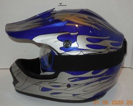 TCMT HY601 Motocross Helmet Size Large 53-54cm Blue DOT approved with go... - £38.68 GBP