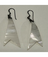 Mother Of Pearl 925 Sterling Silver Earrings Jewelry Drop Spike Long Whi... - $33.85 CAD
