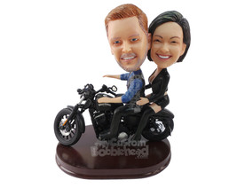 Custom Bobblehead Married Couple On Their Bike - Motor Vehicles Motorcycles Pers - £128.96 GBP