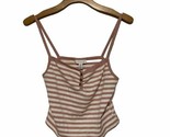 NEW Topshop Pink White Stripe Strap Tank Top Shirt Women’s Size 10 - £10.34 GBP