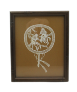 Framed Paper Cutout BIG EYE GOLDFISH FAN Scherenschnitte Folk Art Asian - £11.73 GBP