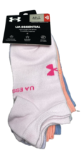 UA Essential Youth No Show Socks Open Pack 6 Pairs Multicolor - $14.84