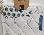 Tapestry Jumbo Pot Holder (8&quot;x8&quot;) SEALIFE, GOLD &amp; BLUE FISH, Mabelle, HC - £5.44 GBP