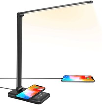 Led Desk Lamp With Wireless Charger, Usb Charging Port, 10 Brightness, 5 Color M - £41.69 GBP