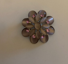 Lavender Gemstone Purple Flower Brooch Pin - $20.00