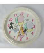 Disney Baby Mickey &amp; Minnie Mouse Quartz Wall Clock Lorus LFW223W Pastel... - $59.96