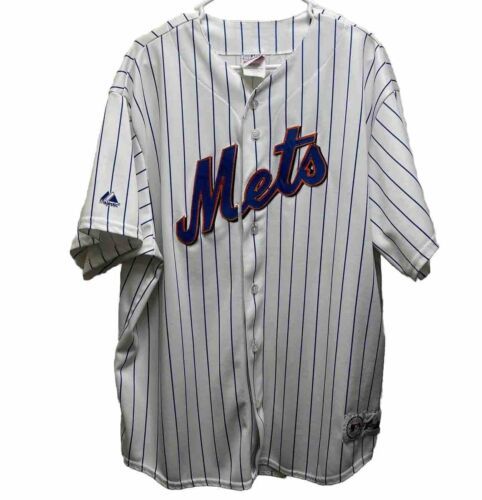 New York Mets Jersey Blank Pinstripe Vintage 00s Majestic Authentic 2XL Made USA - $48.88