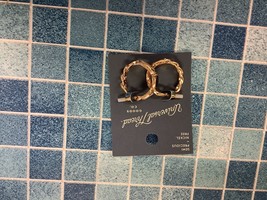 Black Howlite and Dalmatian Jasper Semi-Precious Curb Chain Hoop Earrings - $7.00