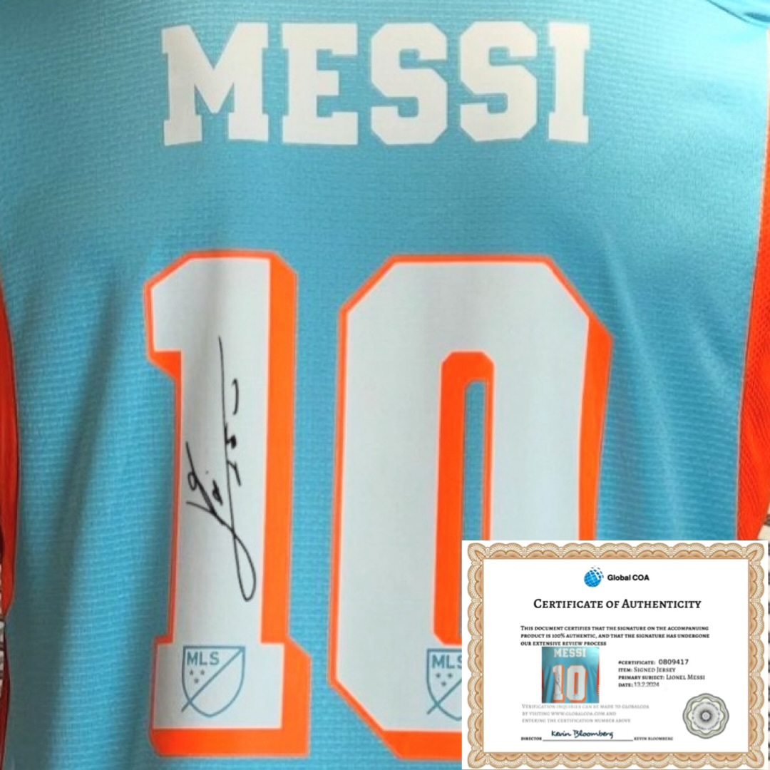 INTER MIAMI 2025 THIRD JERSEY WITH MESSI SIGNATURE (COA) // FREE SHIPPING