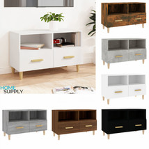 Modern Wooden Rectangular TV Tele Cabinet Stand Unit With 2 Storage Drawers Wood - £49.30 GBP+