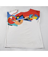 Vtg HEAD Tennis Boho T-Shirt Womens Medium M Cap Sleeve Graphic White Mu... - $649.35 MXN