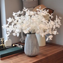 Vantree 3Pcs.Artificial Flowers Fake Eucalyptus Leaves White Flowers Fake - £24.63 GBP