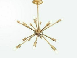 Brass Lights Sputnik Chandelier 16 Arms Starburst Handmade Functional Lighting - £145.49 GBP