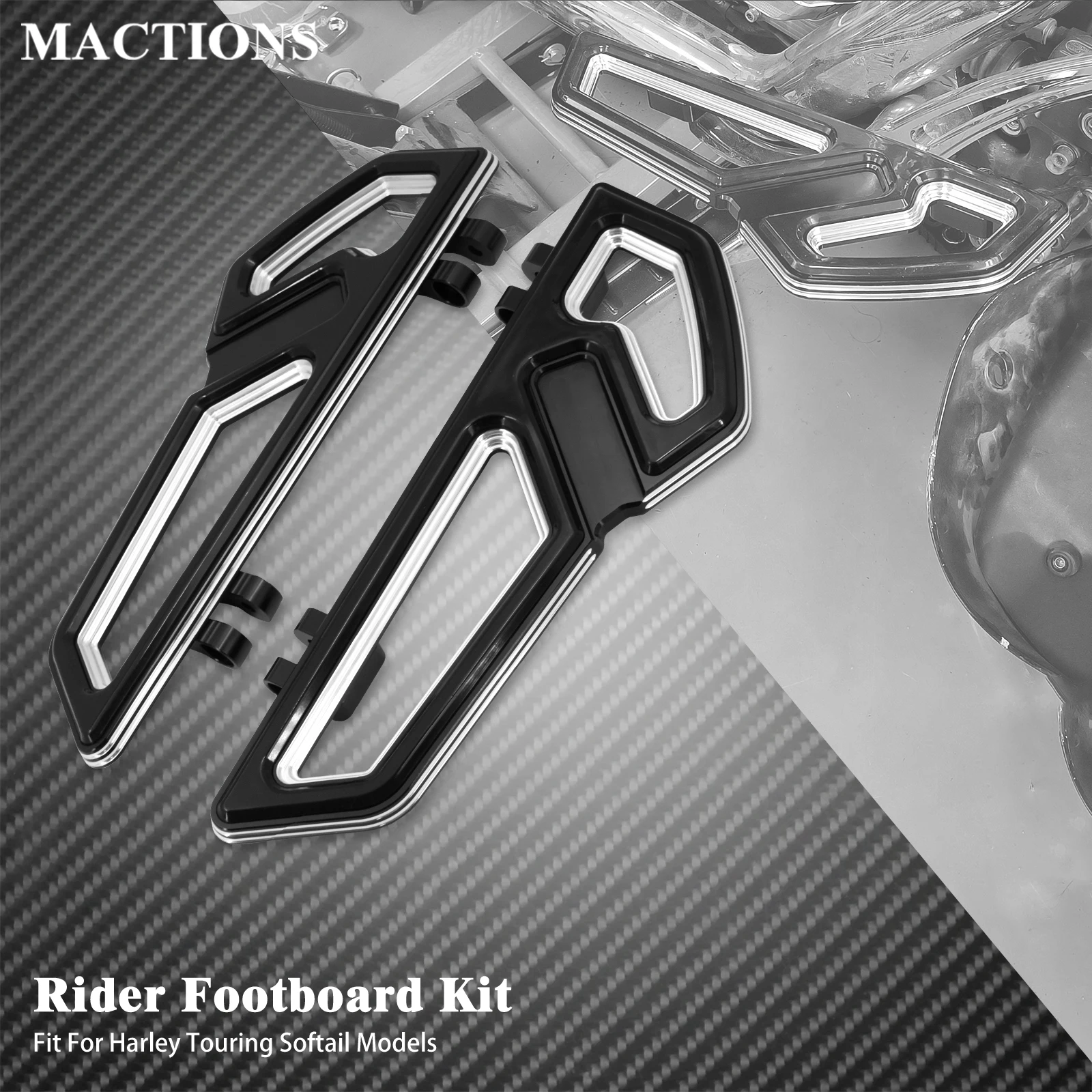 Motorcycle Front Footboard Floorboard Driver Footpegs Pedal For Harley Touring - £139.93 GBP