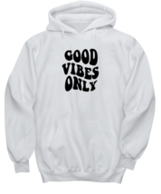 Inspirational Hoodie Good Vibes Only White-H  - £28.32 GBP