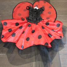 Lady Bug Kids Girl Costume with Wings Red &amp; Black up to 24 months Halloween - £13.49 GBP