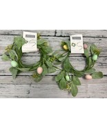 Easter Wreath Garland w/ Eggs &amp; Leaves NEW 2 PACKS 6 ft. each / 12 ft. t... - £9.28 GBP