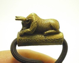 Magic Bull Ox Takrut of LP Pern amulet of wat Bangphra temple real blessed for s - £30.94 GBP