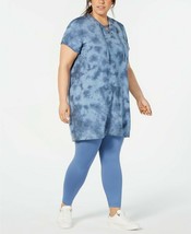 Ideology Plus Size Tie Dyed Lace-Up Tunic, Size 1X, MSRP $54 - £14.66 GBP