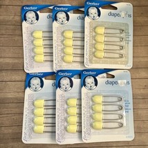 24 Ct NOS 2007 Gerber Diaper Pins packs yellow Top Metal Safety Lock  vi... - $19.79