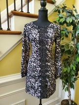 Xhilaration Dress Sheath Leopard Print Lace Black White Pink Zipper Medium - £19.12 GBP