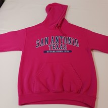 Gildan Heavy Blend SAN ANTONIO TEXAS Women's Pink Drawstring Hoodie Sweatshirt S image 7