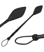 Real RIDING CROP WHIP 24 inches Black Leather Functional Horse Costume Prop - €17,48 EUR
