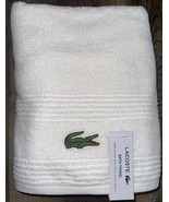 Lacoste ~ White Bath Towel 100% Cotton 30&quot; x 52&quot; Big Crocodile Logo - $44.47 CAD