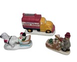 Christmas Village Accessories Lot of 3 Figures Assorted Pieces As shown ... - $16.60
