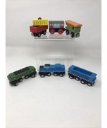 6 Wood Train Toys Set Magnetic - £11.82 GBP