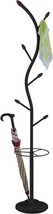 The Black Entryway Hall Tree Coat Rack, Hat Stand, And Umbrella Stand Is... - $55.96