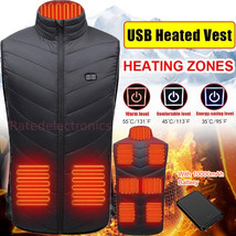 Heated Vest 9 Warm Heating Zones w/ 10000mAh Battery Pack Electric Heating Vest - £45.55 GBP+