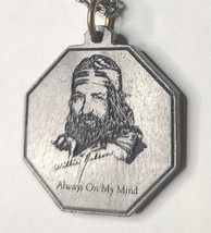 Willie Nelson Engraved Pendant Necklace 80s RARE General Store Nashville TN - £26.06 GBP