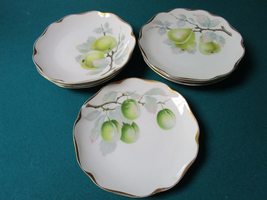 ROSENTHAL GERMANY CHINA 7 SALAD PLATES 8&quot; FRUITS DECOR SIGNED AUGUSTE VI... - £82.37 GBP