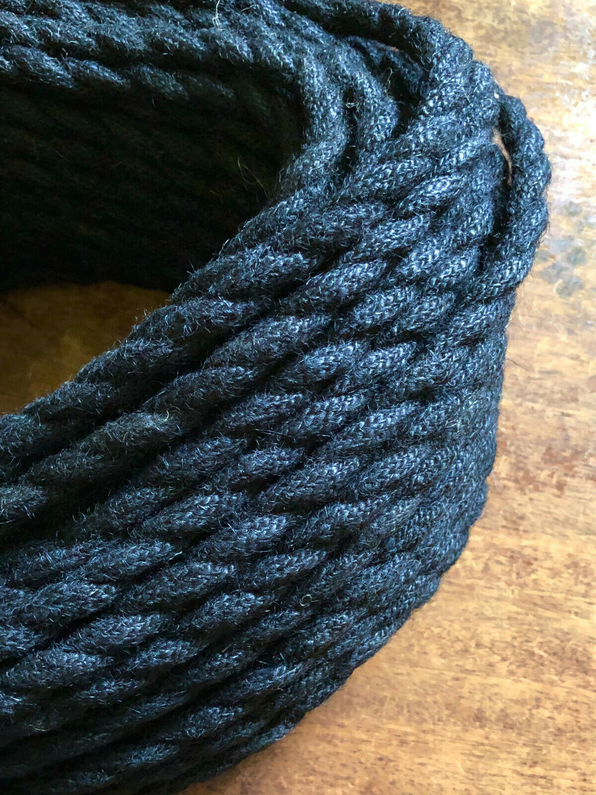Black Jute Rope Electrical Cord - Rustic Style Hemp Covered Lamp/Pendant... - $1.59