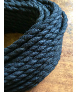 Black Jute Rope Electrical Cord - Rustic Style Hemp Covered Lamp/Pendant... - $1.59
