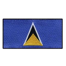 Saint Lucia Flag Iron On Patch 3&quot; Embroidered St Caribbean Island Nation Pride - £3.95 GBP