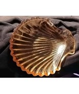 Vintage MCM Clam Shell Dish Marigold Indiana Amber  Carnival Glass Candy... - $14.30 CAD