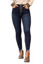 Kancan mindy hi rise button skinny jean in DARK WASH - $41.00